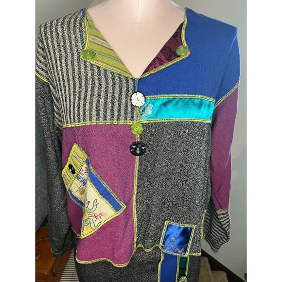 Surya Art To Wear Mixed Media patchwork Skirt & Top Set Size S Teachercore - Picture 5 of 12